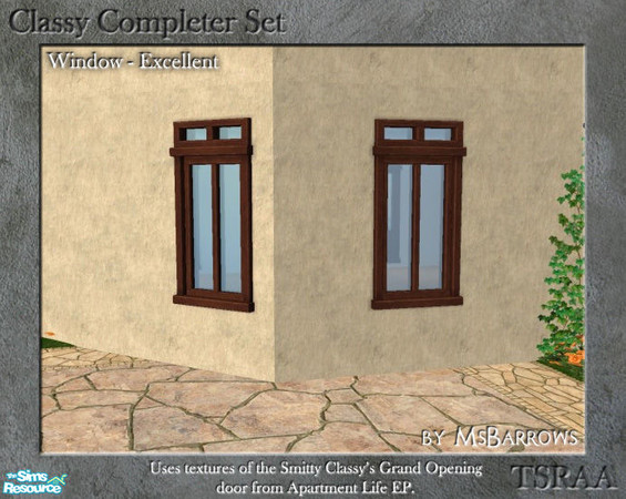 Sims 2 — Classy Completer Set - Excellent Window - S by MsBarrows — A medium height window that co-ordinates with the