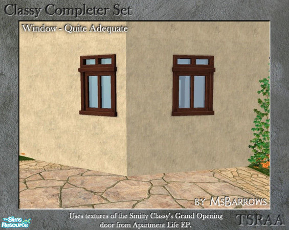 Sims 2 — Classy Completer Set - Quite Adequate Window - D by MsBarrows — A short window that co-ordinates with the Smitty