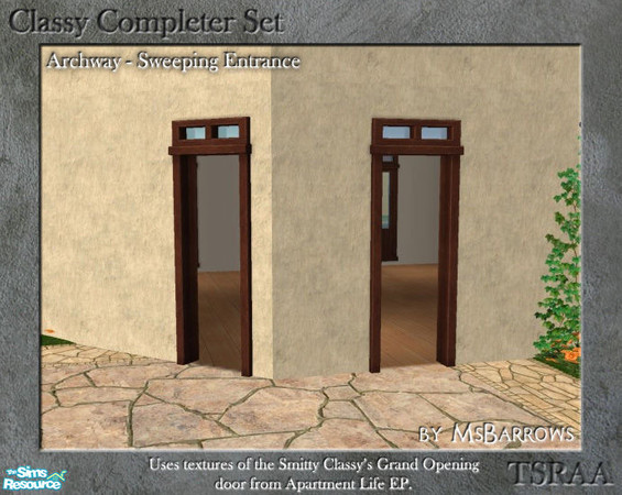 Sims 2 — Classy Completer Set - Sweeping Entrance Archway - S by MsBarrows — A single width archway that co-ordinates