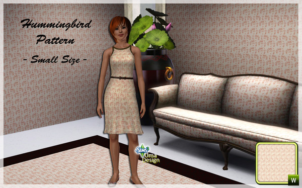 Sims 3 — Hummingbirds Theme SMALL by Uma Design — A pattern so simple it is almost abstract, which makes it fit anywhere