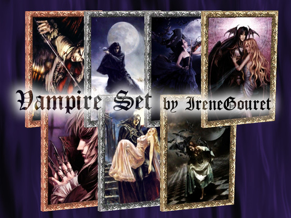 Sims 3 — Vampire Set by IreneGouret — Set of gothic paintings in fretted frames. I hope you'll enjoy it :)