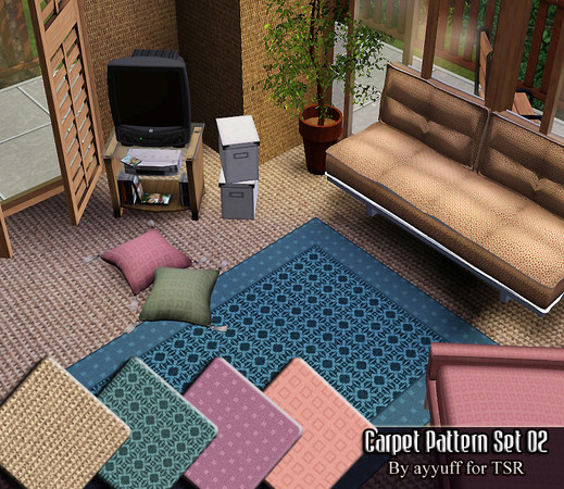 Sims 3 — Carpet Pattern Set 02 by ayyuff — 4 carpet patterns