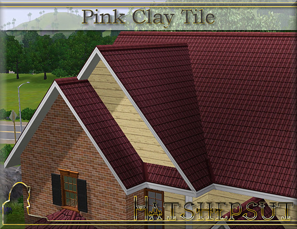 Sims 3 — Pink Clay Tile by hatshepsut — A weathered clay tile roof