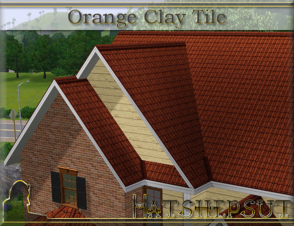 Sims 3 — Orange Clay Tile by hatshepsut — A weathered clay tile roof