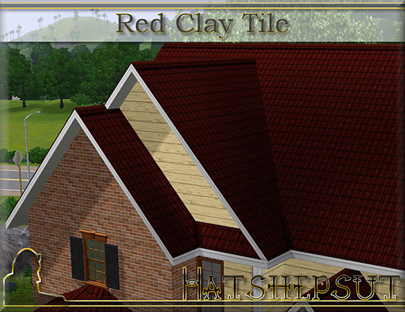 Sims 3 — Red Clay Tile Roof by hatshepsut — A weathered clay tile roof 