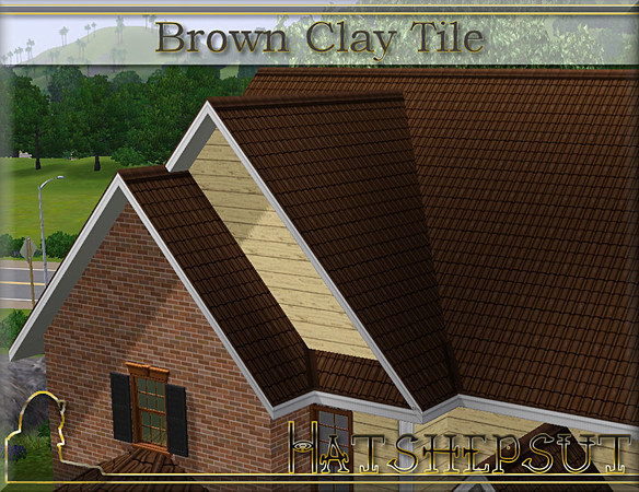 Sims 3 — Brown Clay Tile Roof by hatshepsut — Weathered Clay tile roof