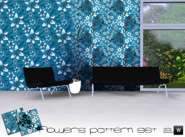 Sims 3 — Flowers Pattern Set by DT456 — Two themed patterns. Both comes in abstract. Enjoy!