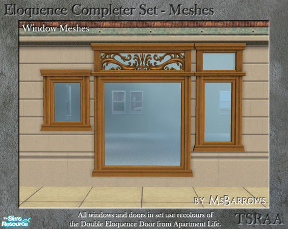 Sims 2 — Eloquence Completer Set - Windows by MsBarrows — Window meshes for a variety of windows to match the Double