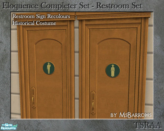 Sims 2 — Eloquence Restroom Recolour - Historical Man by MsBarrows — Pictogram recolour - male figure in historical