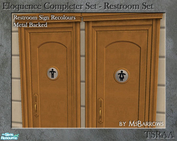Sims 2 — Eloquence Restroom Recolour - Metal M by MsBarrows — Pictogram recolour - simple male pictogram in black on