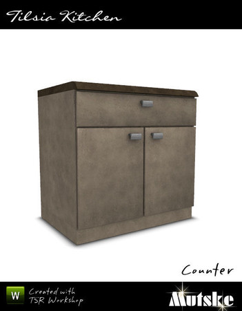 Sims 3 — Tilsia Counter Doors by Mutske — Part of the Tilsia Kitchen. 3 Recolorable parts. 3 Variations. Made by