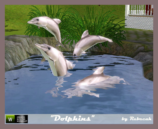 Sims 3 — Dolphins by rebecah — 4 different posed dolphins. These are found under Deco/Misc for $125 each. Because