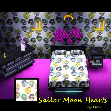 Sims 3 — Sailor Moon Hearts by Flovv — Pattern with the seven first sailor warrior. They will guard your kid(s) with all