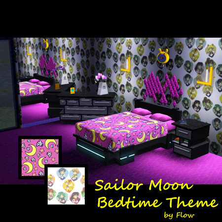 Sims 3 — Sailor Moon Bedtime Theme by Flovv — It's a pattern set for girls and childrens, but you can use the