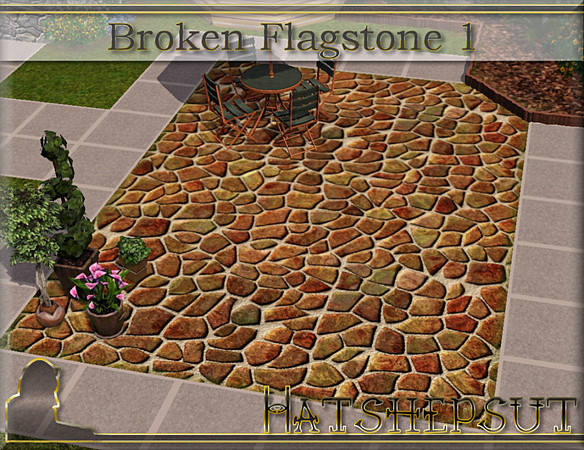 Sims 3 — Broken Flagstone 1 by hatshepsut — Crazy paving for paths and patios