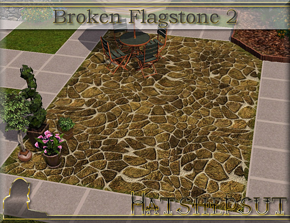 Sims 3 — Broken Flagstone 2 by hatshepsut — Crazy paving for paths and patios 