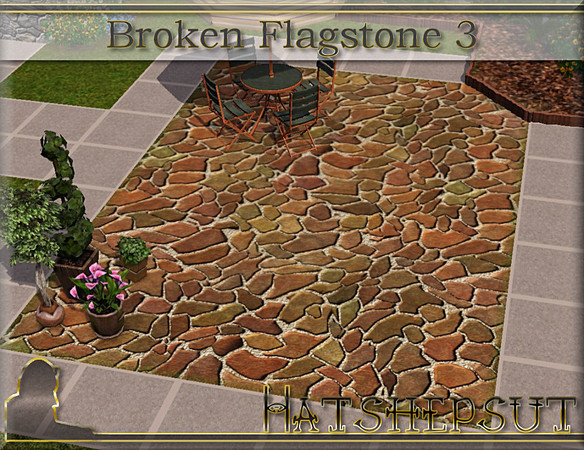 Sims 3 — Broken Flagstone 3 by hatshepsut — Crazy paving for paths and patios