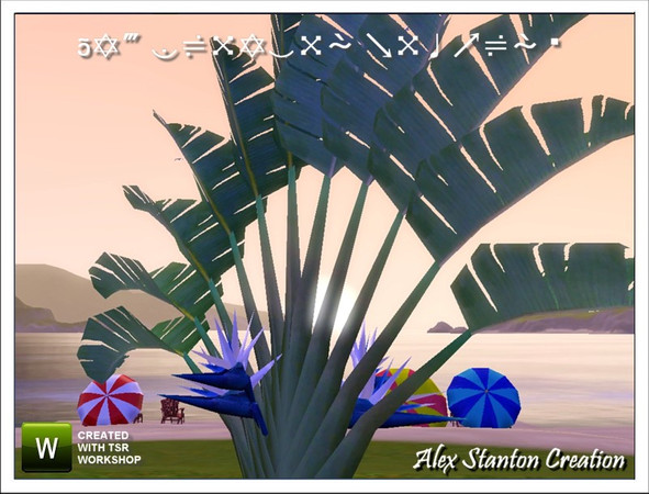 Sims 3 —  by alex_stanton1983 — This white Bird of paradise is a plant of big development. Flowers blue and white are