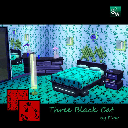 Sims 3 — Three Black Cat by Flovv — These are the three black cat. They have a cool attribute: they can change their