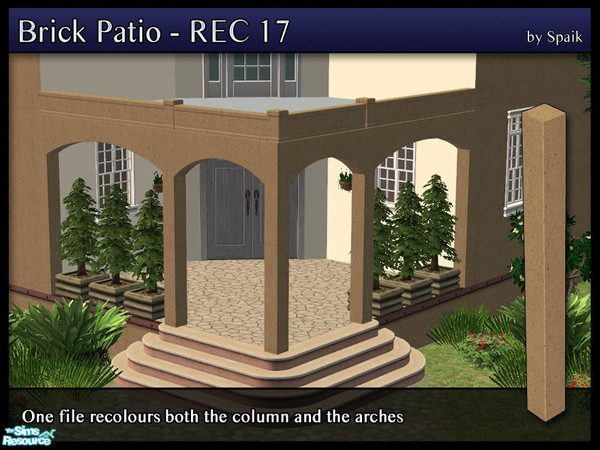 Sims 2 — Brick Column - REC17 by Spaik — Plain \"brickless\" recolour of my Brick Column, matching Maxis walls.