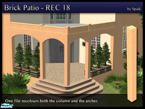 Sims 2 — Brick Column - REC18 by Spaik — Plain \"brickless\" recolour of my Brick Column, matching Maxis walls.