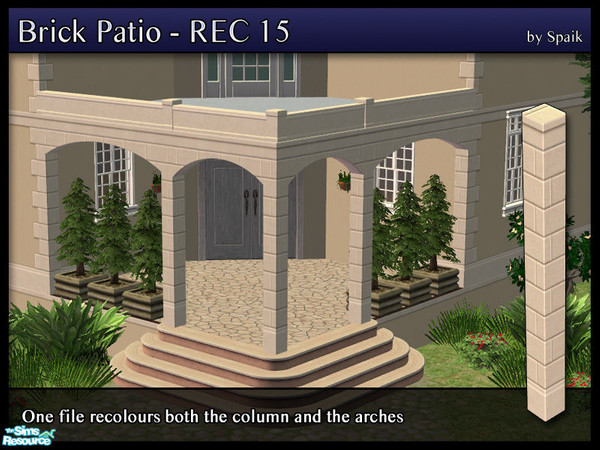 Sims 2 — Brick Column - REC15 by Spaik — Recolour of my Brick Column, matching Maxis walls. This one is a