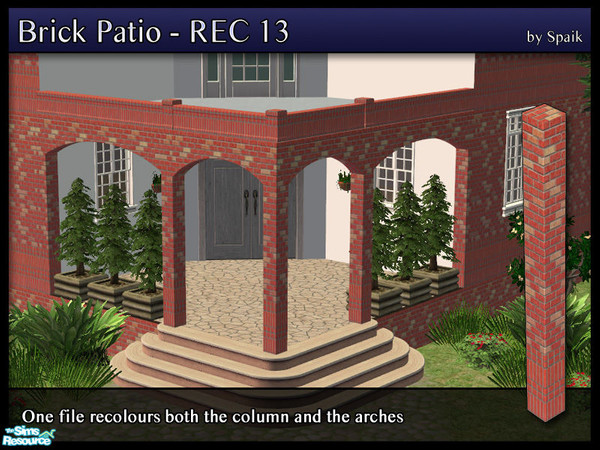 Sims 2 — Brick Column - REC13 by Spaik — Recolour of my Brick Column, matching Maxis walls. One file recolours all the