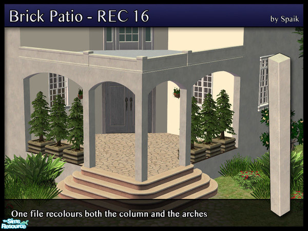 Sims 2 — Brick Column - REC16 by Spaik — Plain \"brickless\" recolour of my Brick Column, matching Maxis walls.