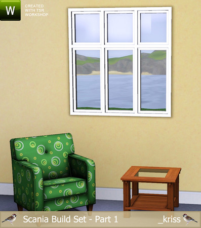 Sims 3 — Scania Window Jugend Plain 2-tile by Kriss — Part of the Scania Build Set Part 1. Jugend inspired window that