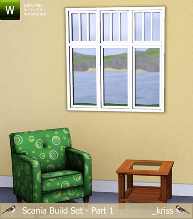 Sims 3 — Scania Window Jugend Vertical Bars 2-tile by Kriss — Part of the Scania Build Set Part 1. Jugend inspired window