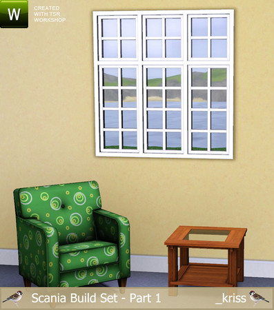 Sims 3 — Scania Window Classic Cross Bars 2-tile by Kriss — Part of the Scania Build Set Part 1. Classic inspired window