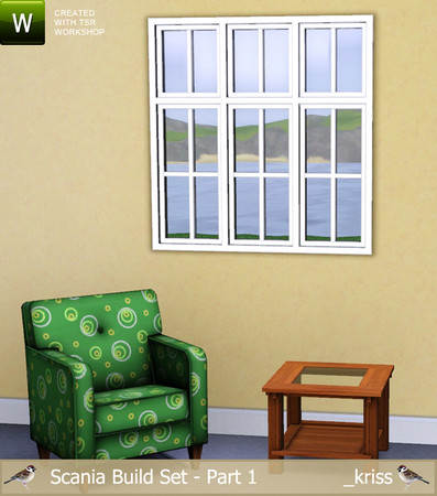 Sims 3 — Scania Window Classic Vertical Bars 2-tile by Kriss — Part of the Scania Build Set Part 1. Classic inspired
