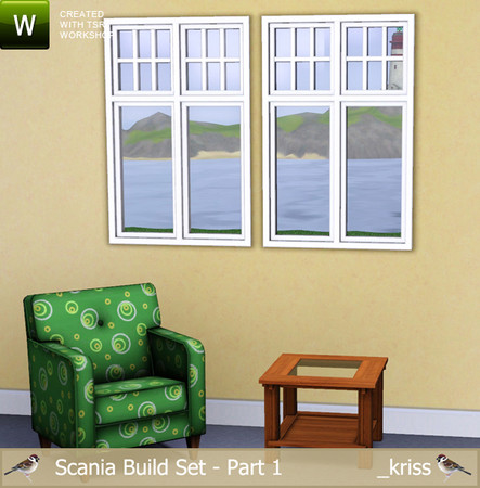 Sims 3 — Scania Window Jugend Matrix Bars 1-tile by Kriss — Part of the Scania Build Set Part 1. Jugend inspired window