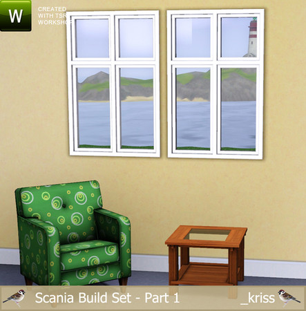 Sims 3 — Scania Window Jugend Plain 1-tile by Kriss — Part of the Scania Build Set Part 1. Jugend inspired window that