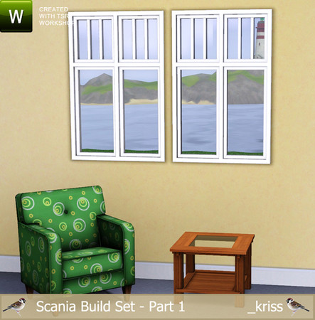 Sims 3 — Scania Window Jugend Vertical Bars 1-tile by Kriss — Part of the Scania Build Set Part 1. Jugend inspired window
