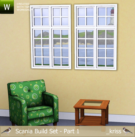 Sims 3 — Scania Window Classic Cross Bars 1-tile by Kriss — Part of the Scania Build Set Part 1. Classic inspired window
