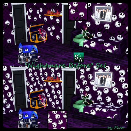 Sims 3 — Nightmare Before Set by Flovv — I saw yesterday a nice bag, and I wanted to make a similar to it's pattern. And