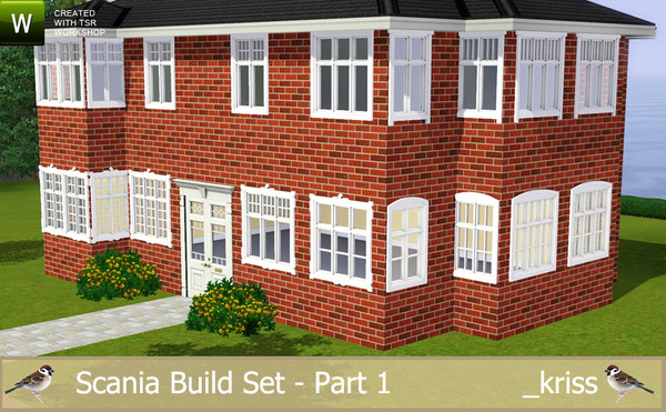 Sims 3 — Scania Build Set Part 1 - Windows and Trimmings by Kriss — Scania Build Set is a large set bringing scandinavian