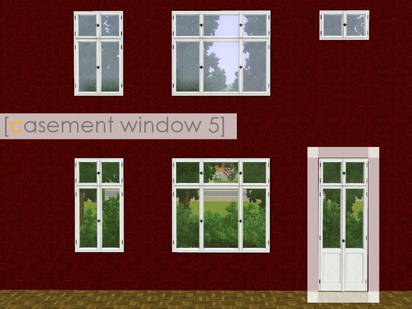Sims 3 — casement window 5 by madaya74 — 1 tile long version 