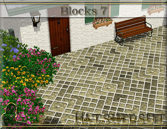 Sims 3 — Blocks 7 by hatshepsut — Hardwearing rock paving terrain