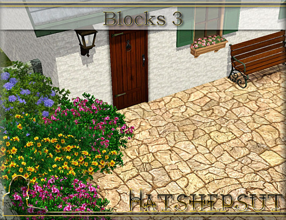 Sims 3 — Blocks 3 by hatshepsut — Hardwearing rock paving terrain