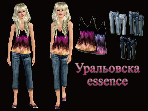 Sims 3 — Uralovska by simseviyo — Jean mesh by me and unrecolorable.Top with 3 channels and mesh by lianasims3.net