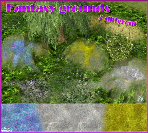 Sims 2 — Fantasy Grounds by Axanterre — Set includes 3 grounds: Liquid gold, Liquid silver & Mysterious liquid.