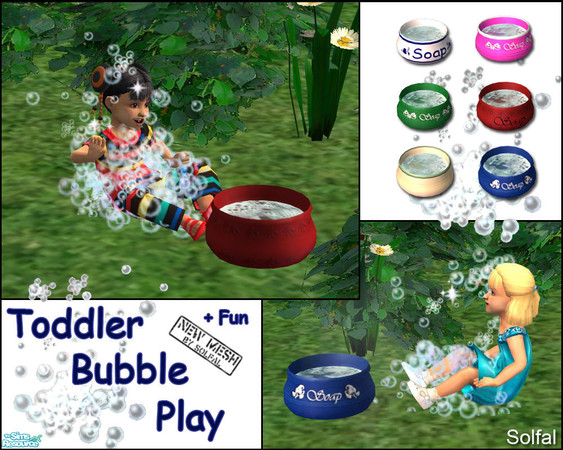 Sims 2 — Toddler Bubble Play by solfal — Let your toddler have a ball with this soap bowl. + fun