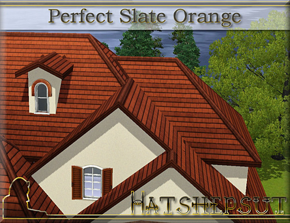 Sims 3 — Perfect Slate Orange by hatshepsut — Weatherproof slate roofing