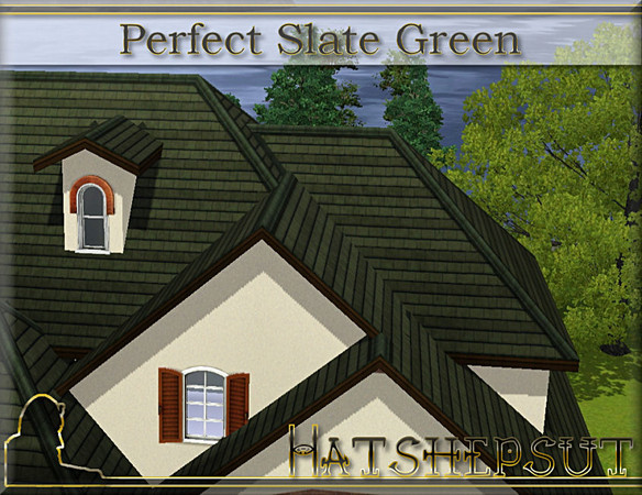 Sims 3 — Perfect Slate Green by hatshepsut — Weatherproof slate roofing 