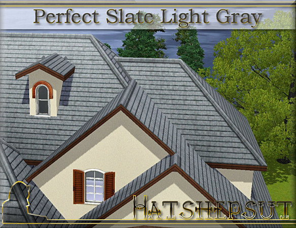 Sims 3 — Perfect Slate Light Gray by hatshepsut — Weatherproof slate roofing 