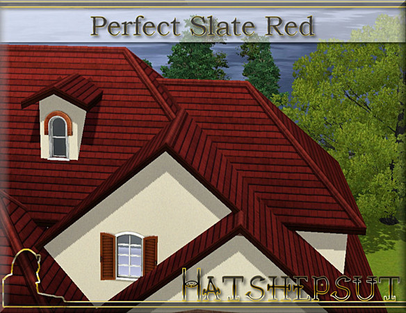 Sims 3 — Perfect Slate Red by hatshepsut — Weatherproof slate roofing