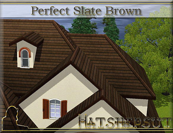 Sims 3 — Perfect Slate Brown by hatshepsut — Weatherproof slate roofing 