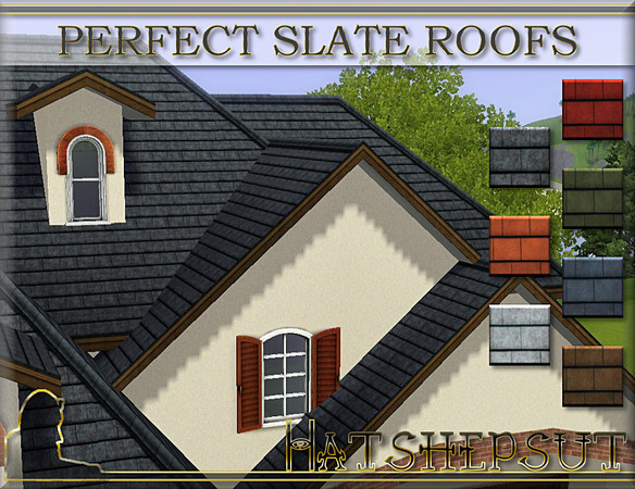 Sims 3 — Perfect Slates by hatshepsut — A set of coloured slate roofs